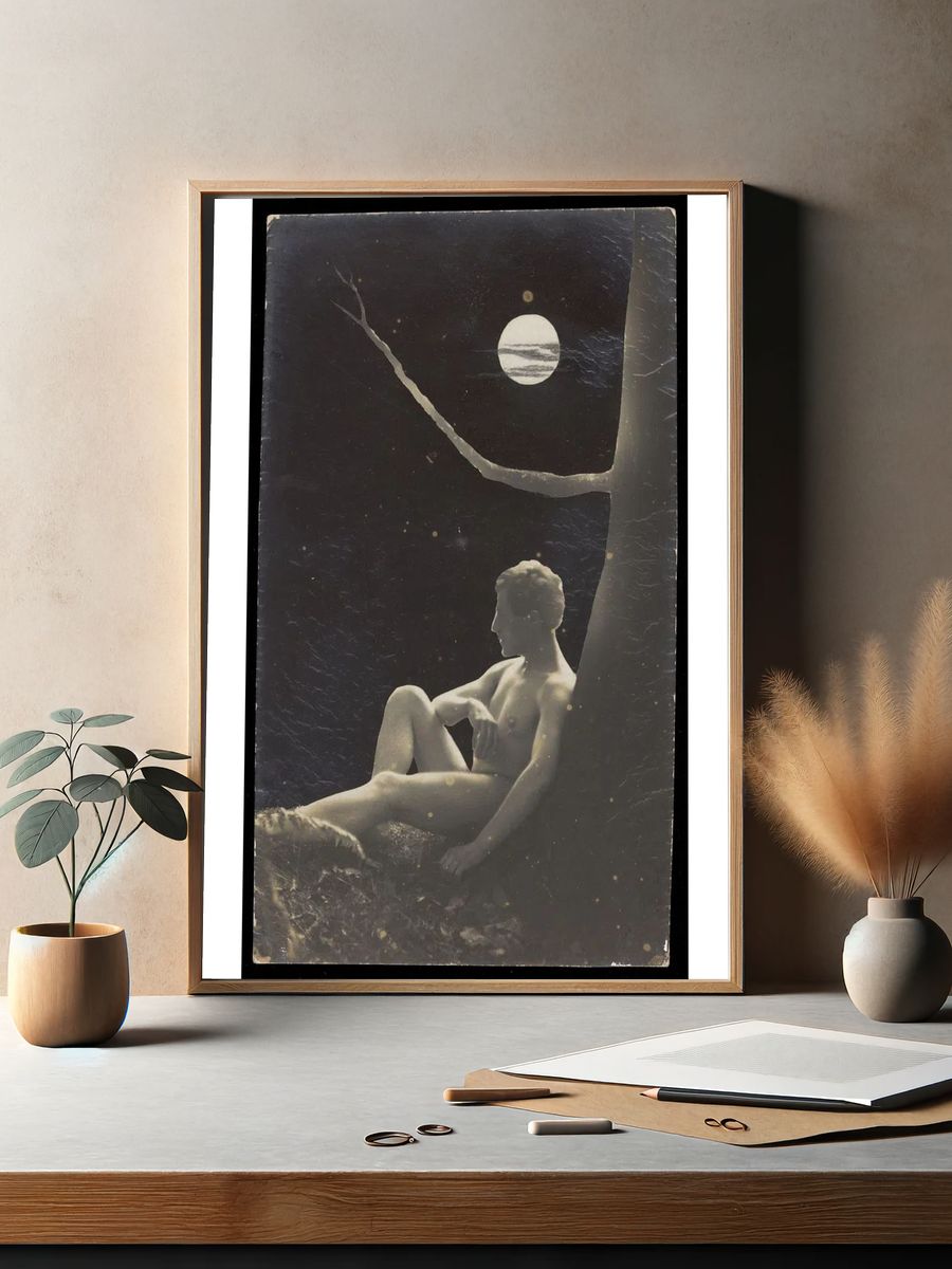 Nude Figure Under Moonlight — Fine Art Print. — room view 2