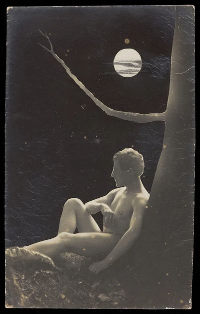 Nude Figure Under Moonlight — Fine Art Print. poster print