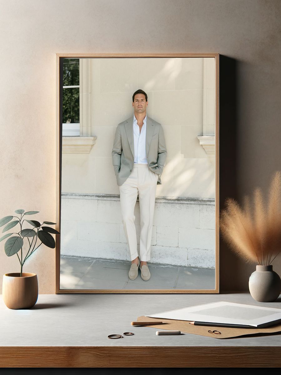 Elegant Menswear Portrait Poster. — room view 2