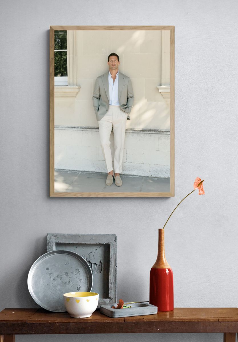 Elegant Menswear Portrait Poster. — room view 3
