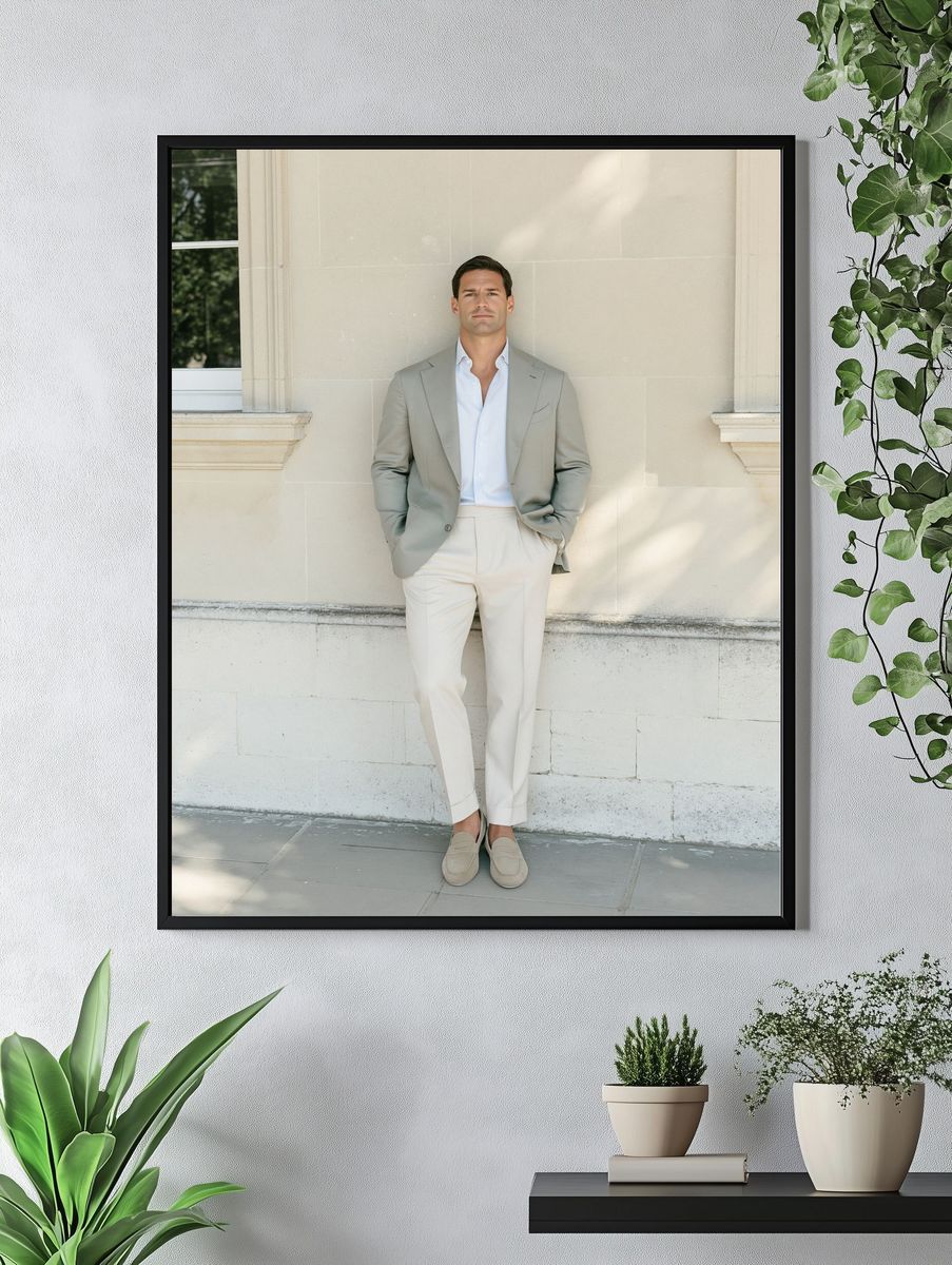 Elegant Menswear Portrait Poster. — room view 4