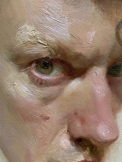 Textured Portrait Oil Painting Print. poster