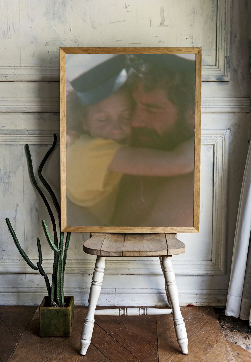 Tender Father and Child Portrait Print. room preview