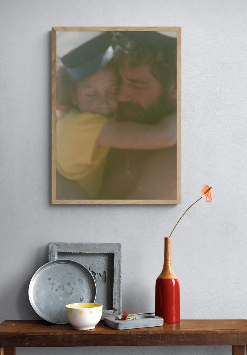 Tender Father and Child Portrait Print. — room view 3