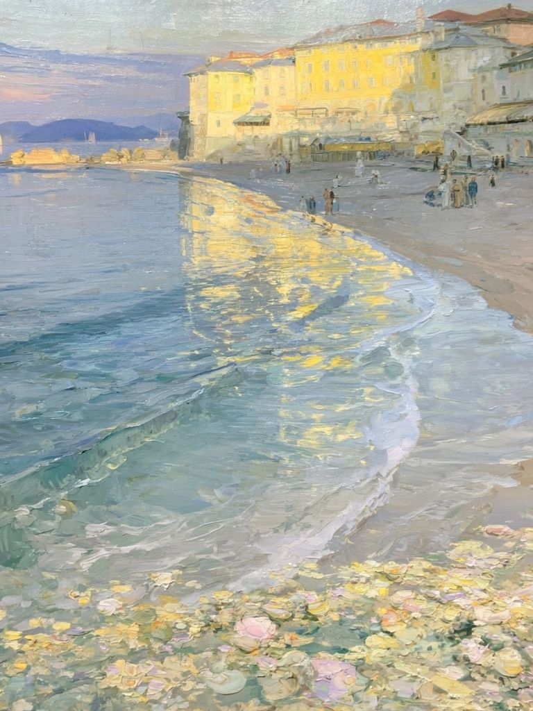 Sunlit Seaside Harbor Print. poster — fine-art art
