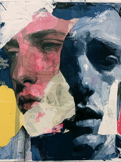Abstract Portrait Collage Print.