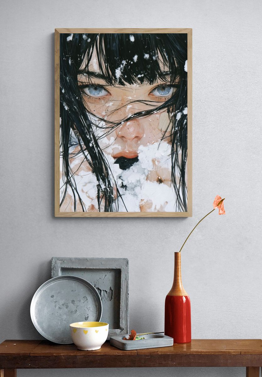 Snowy Portrait Fine-Art Poster. — room view 3