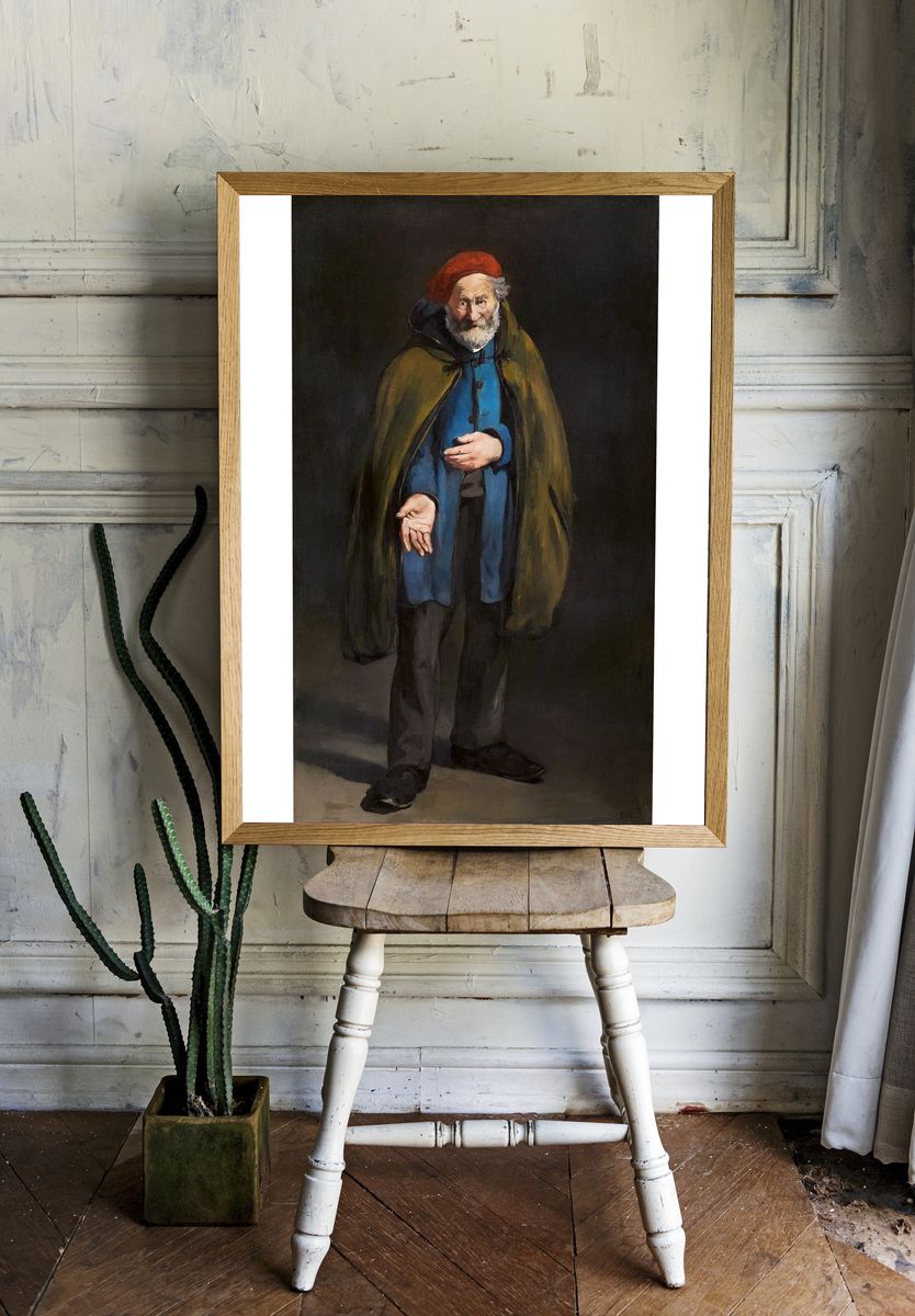 Old Man in Cloak — Fine Art Print. — room view 1