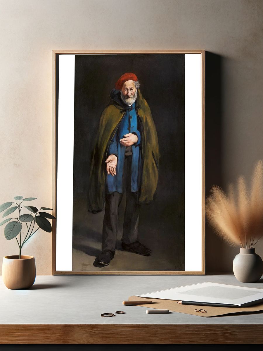 Old Man in Cloak — Fine Art Print. — room view 2