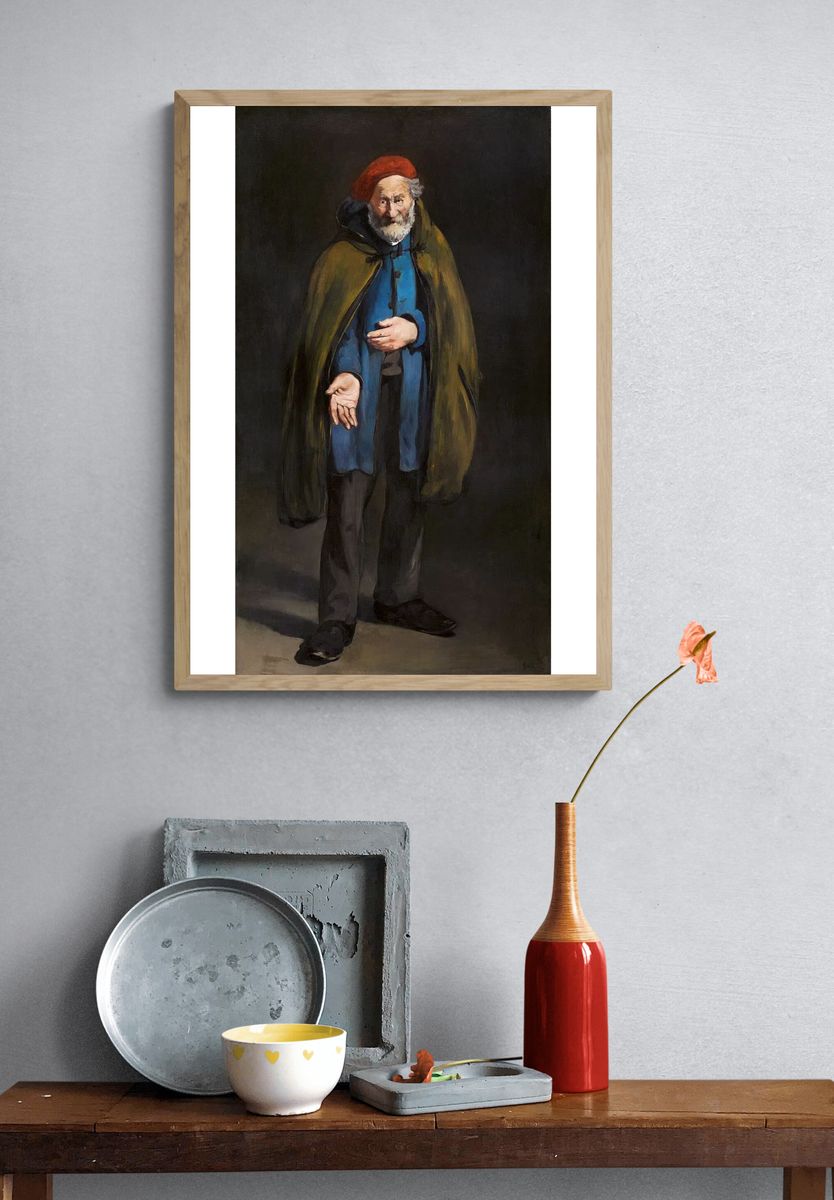 Old Man in Cloak — Fine Art Print. — room view 3