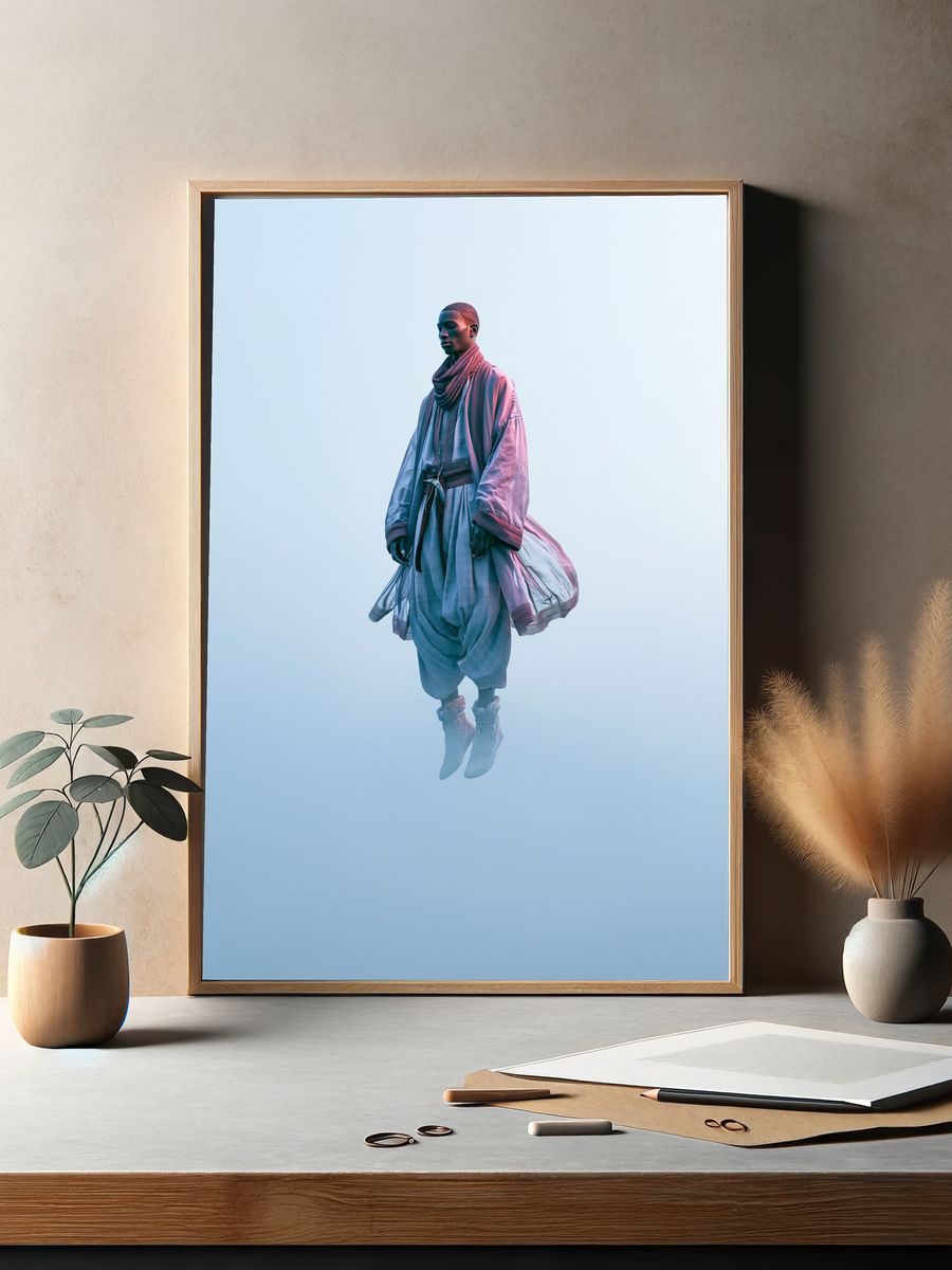 Floating Fashion Portrait Poster. — room view 2