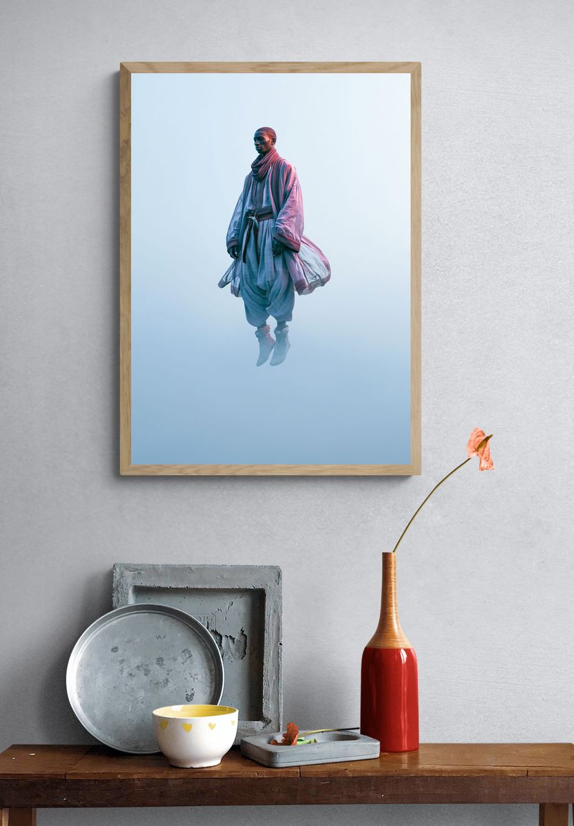 Floating Fashion Portrait Poster. — room view 3