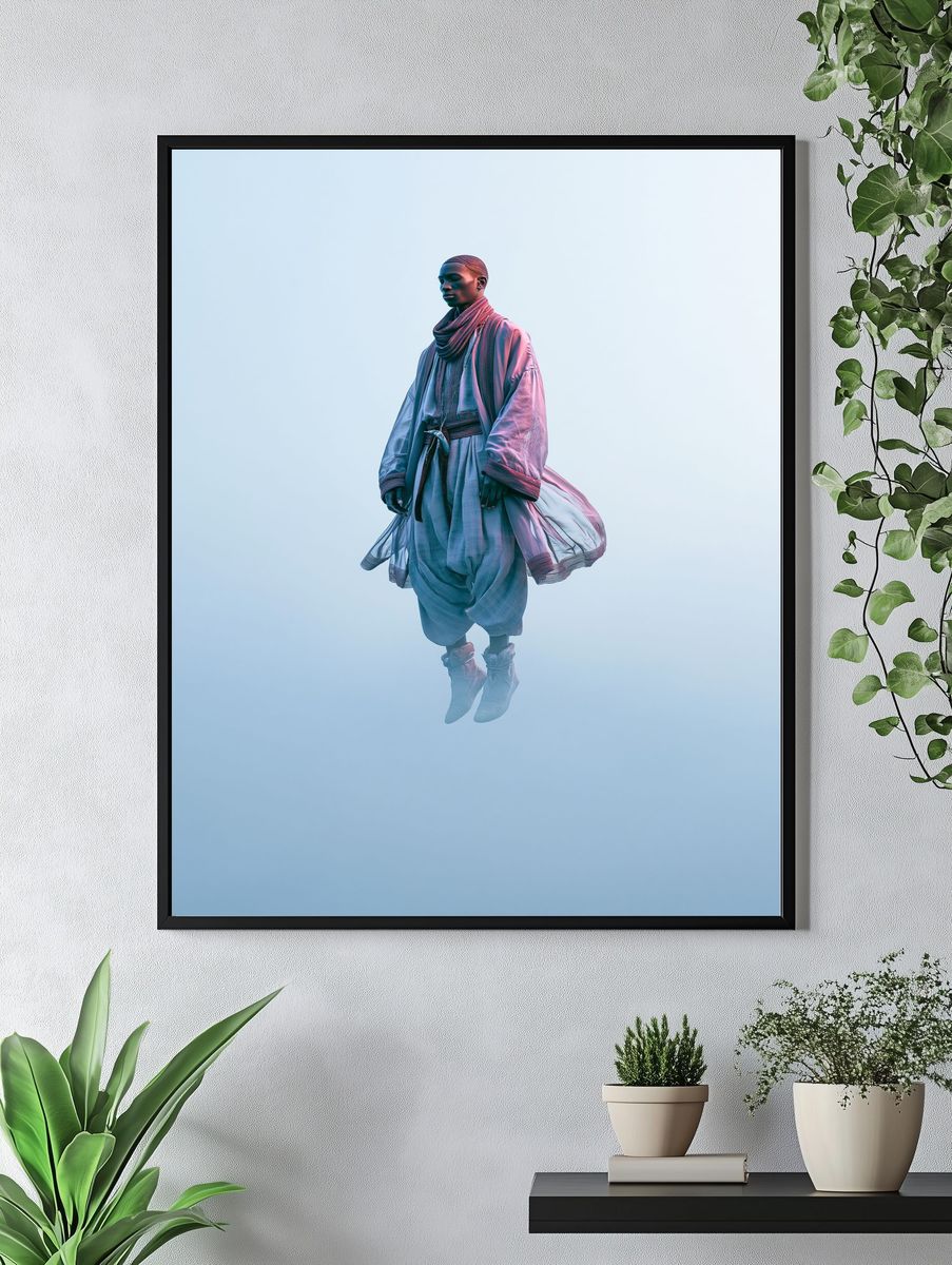 Floating Fashion Portrait Poster. — room view 4