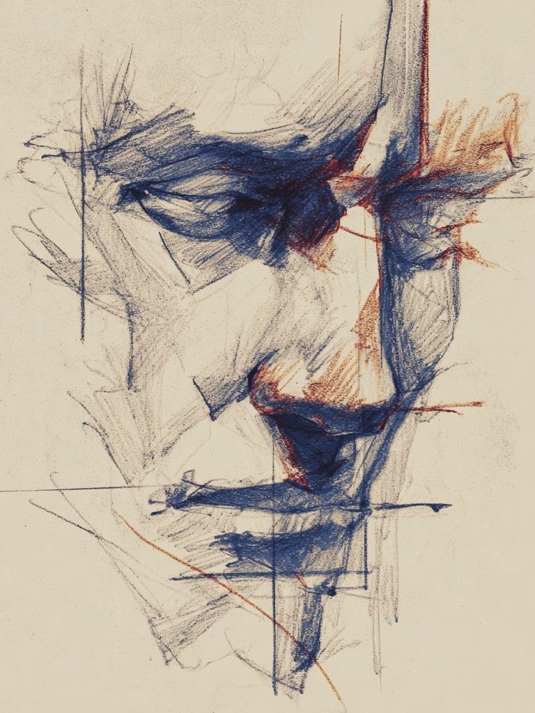 Abstract Face Sketch Poster. poster detail