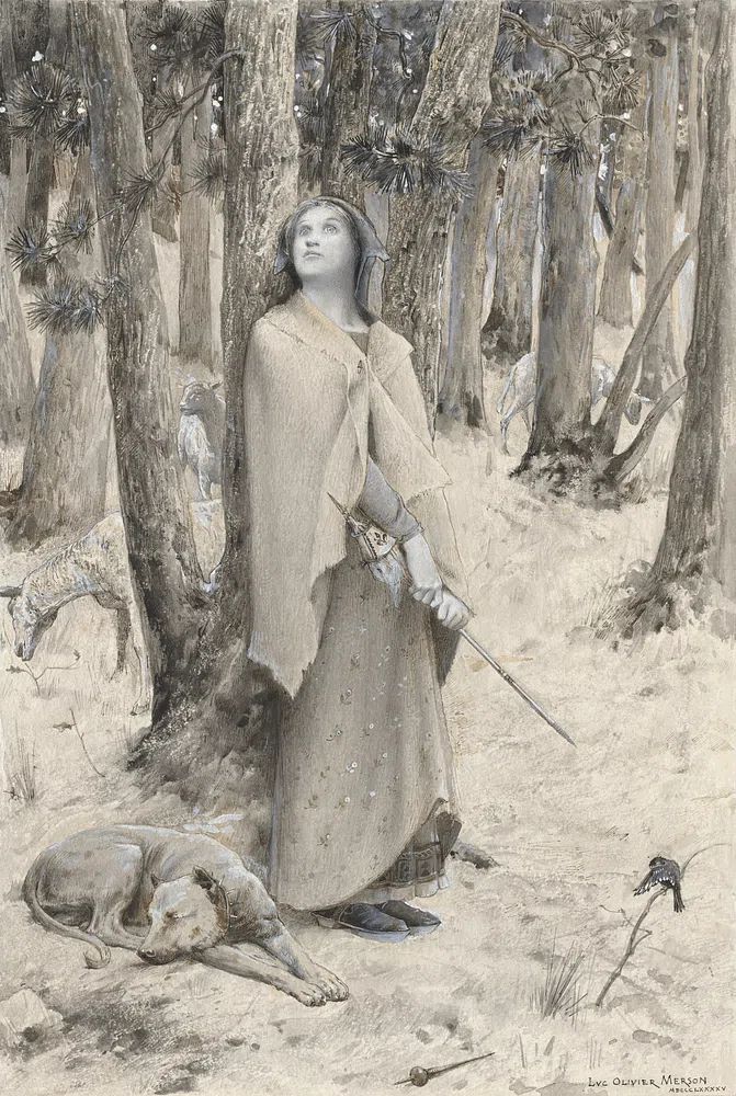 Joan Arc Hearing Voices (1895). poster — fine-art art