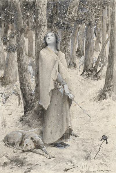Joan Arc Hearing Voices (1895). poster