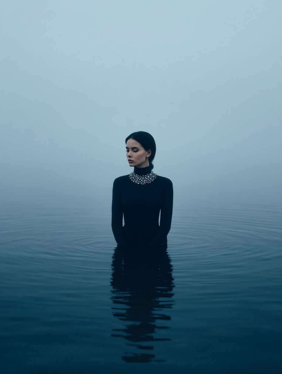 Mysterious Woman in Water — Fine Art Print. poster detail