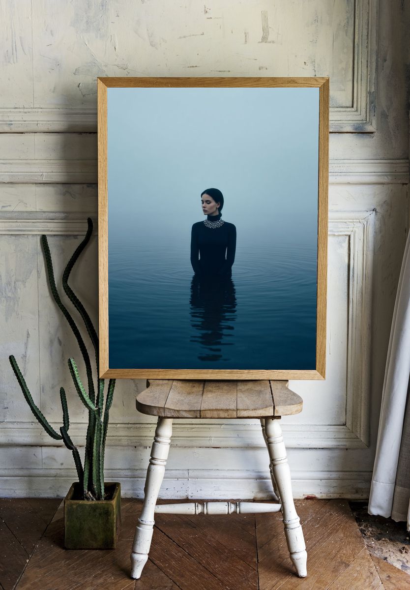 Mysterious Woman in Water — Fine Art Print. — room view 1