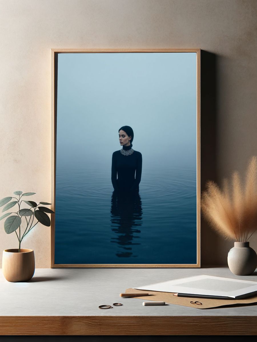 Mysterious Woman in Water — Fine Art Print. — room view 2