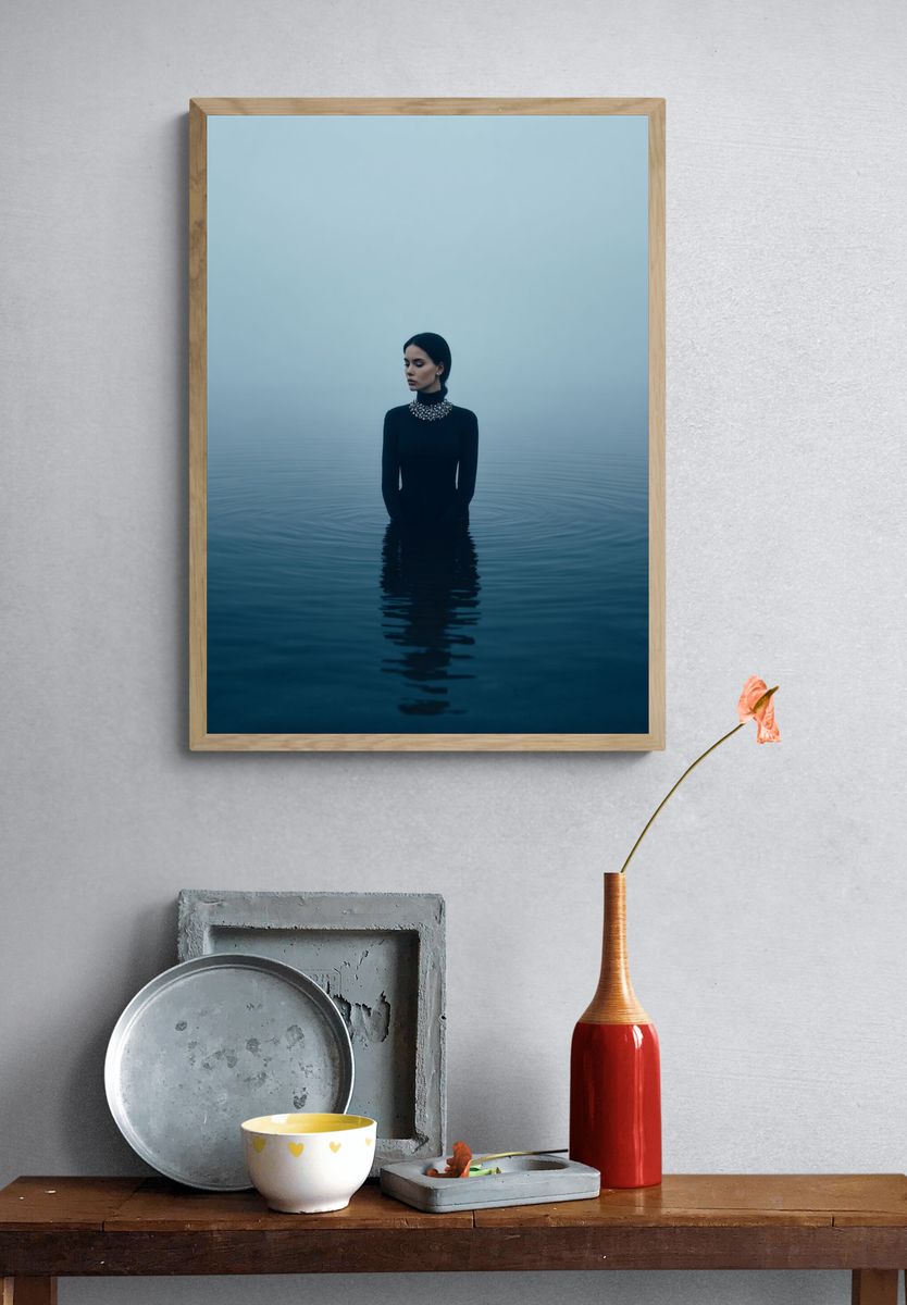 Mysterious Woman in Water — Fine Art Print. — room view 3