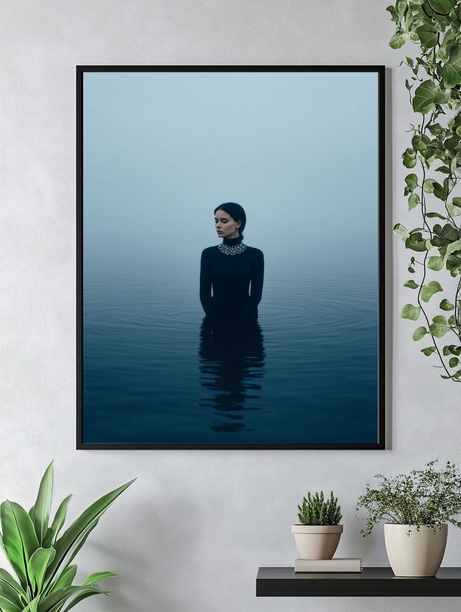 Mysterious Woman in Water — Fine Art Print. — room view 4