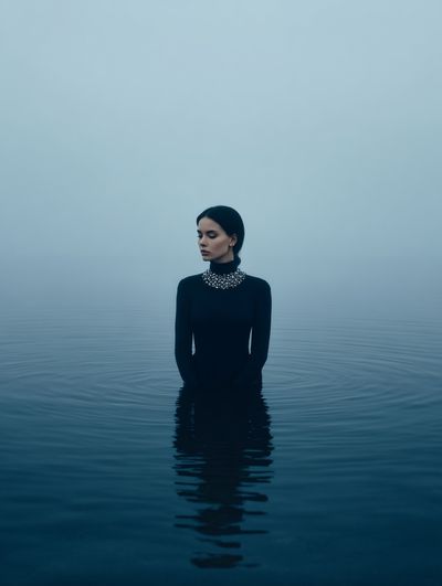 Mysterious Woman in Water — Fine Art Print. poster