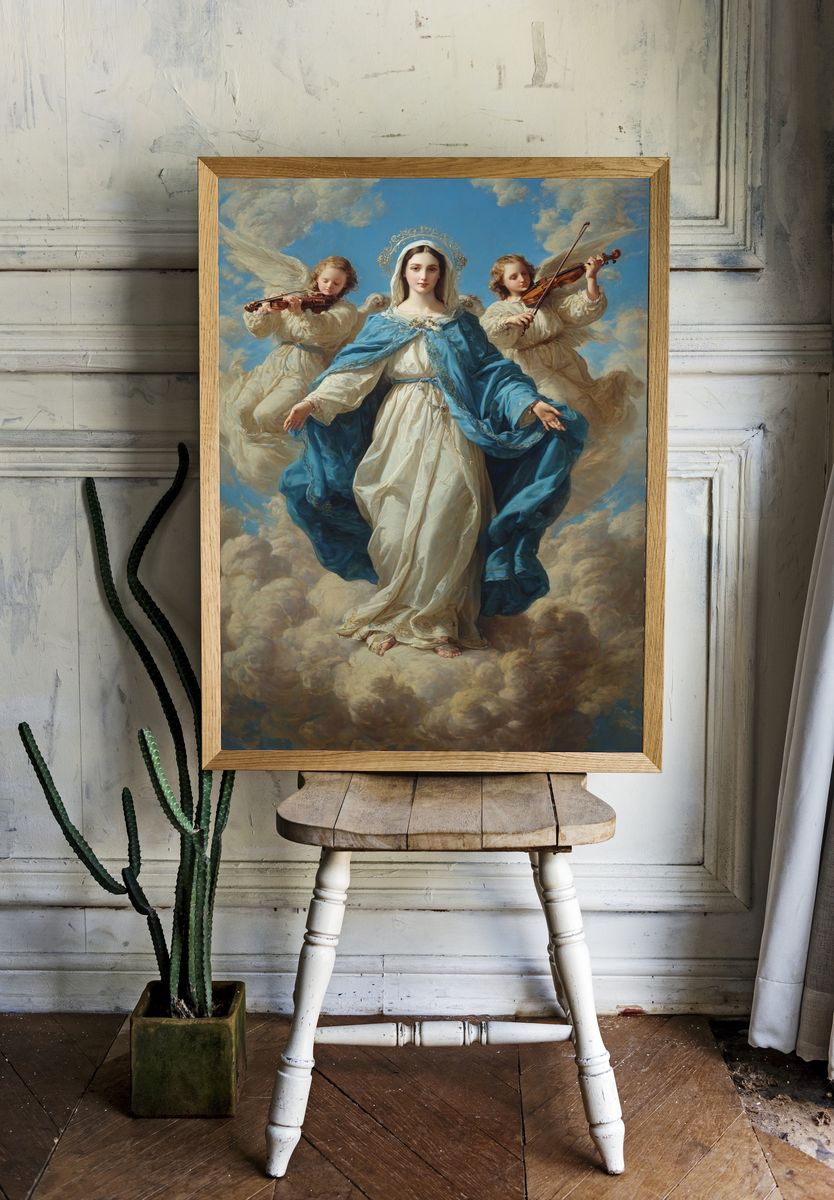 Virgin Mary Baroque Painting Poster. room preview