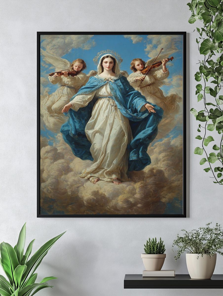 Virgin Mary Baroque Painting Poster. — room view 4