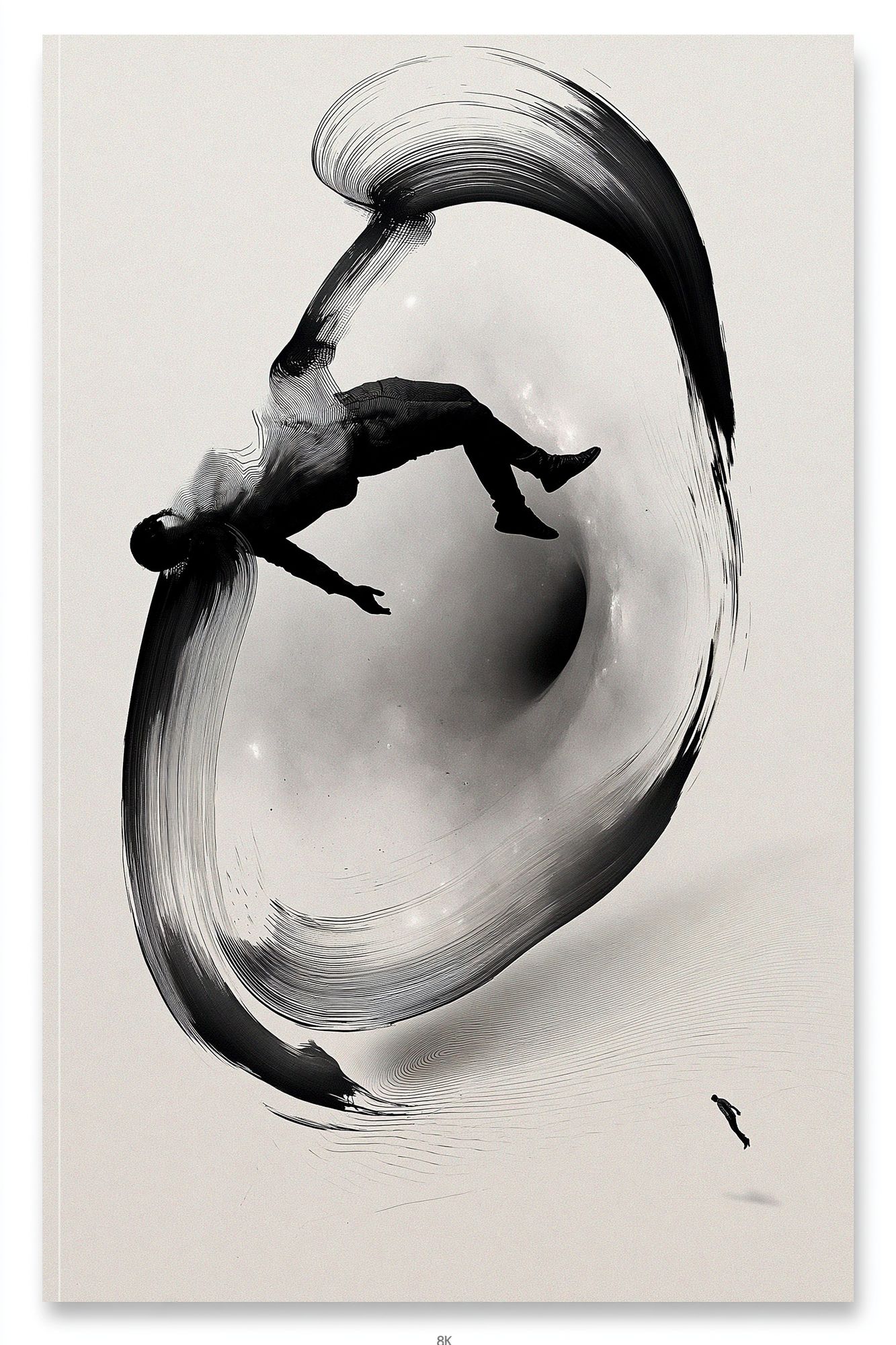 Floating Figure Ink Poster. poster detail