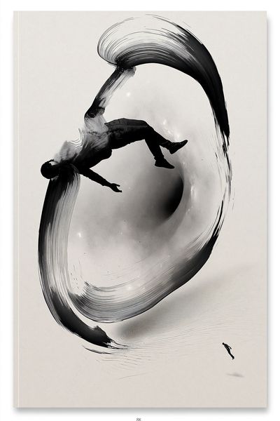 Floating Figure Ink Poster.
