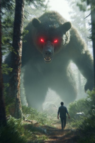 Giant Bear Encounter — Fantasy Print. poster print