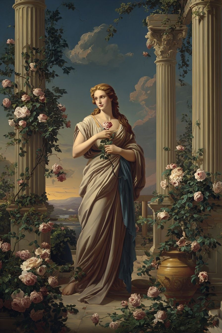 Classical Rose Goddess Fine-Art Poster. poster detail