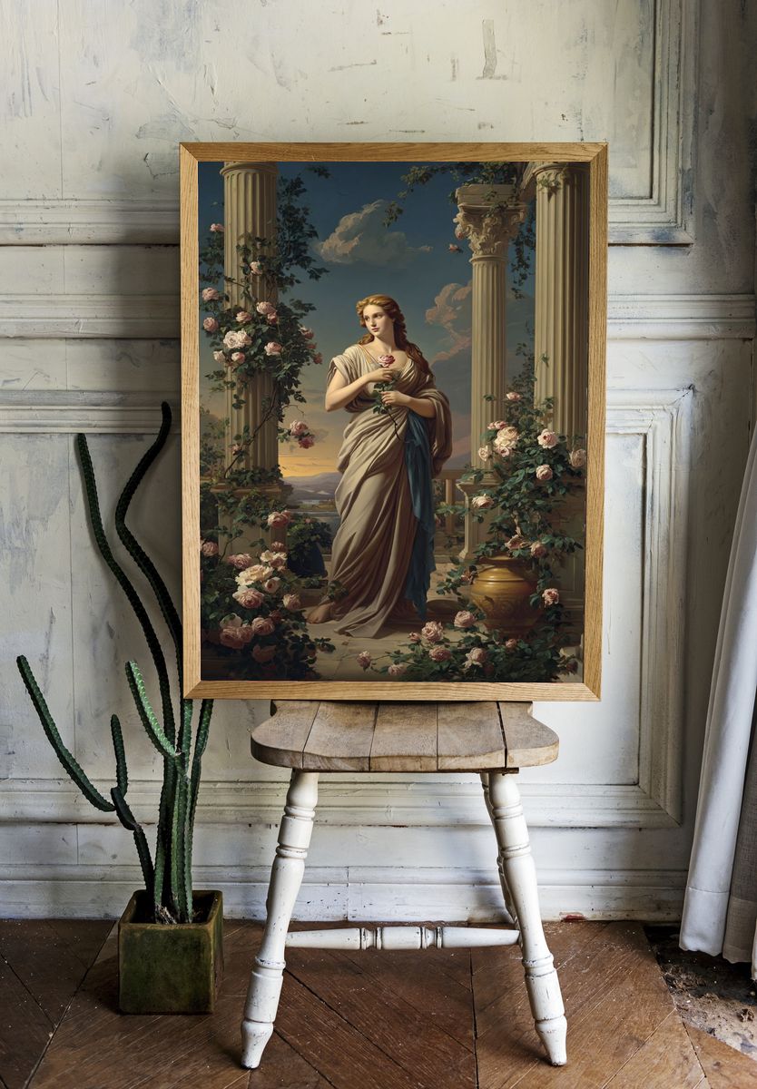 Classical Rose Goddess Fine-Art Poster. room preview