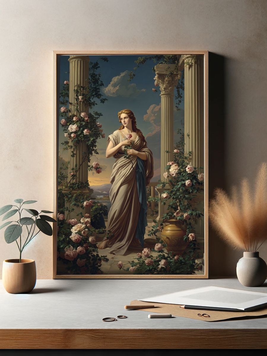 Classical Rose Goddess Fine-Art Poster. — room view 2