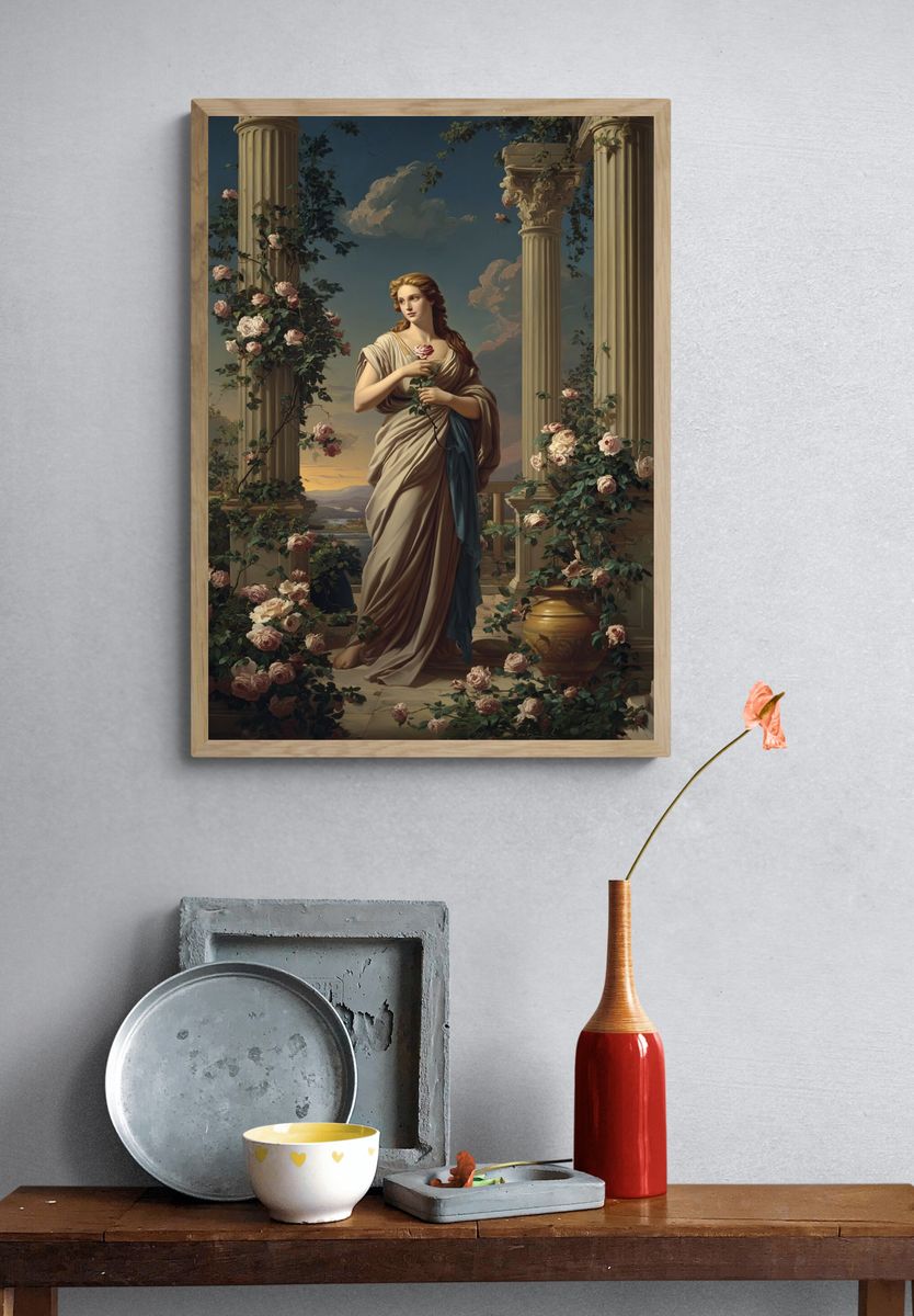 Classical Rose Goddess Fine-Art Poster. — room view 3