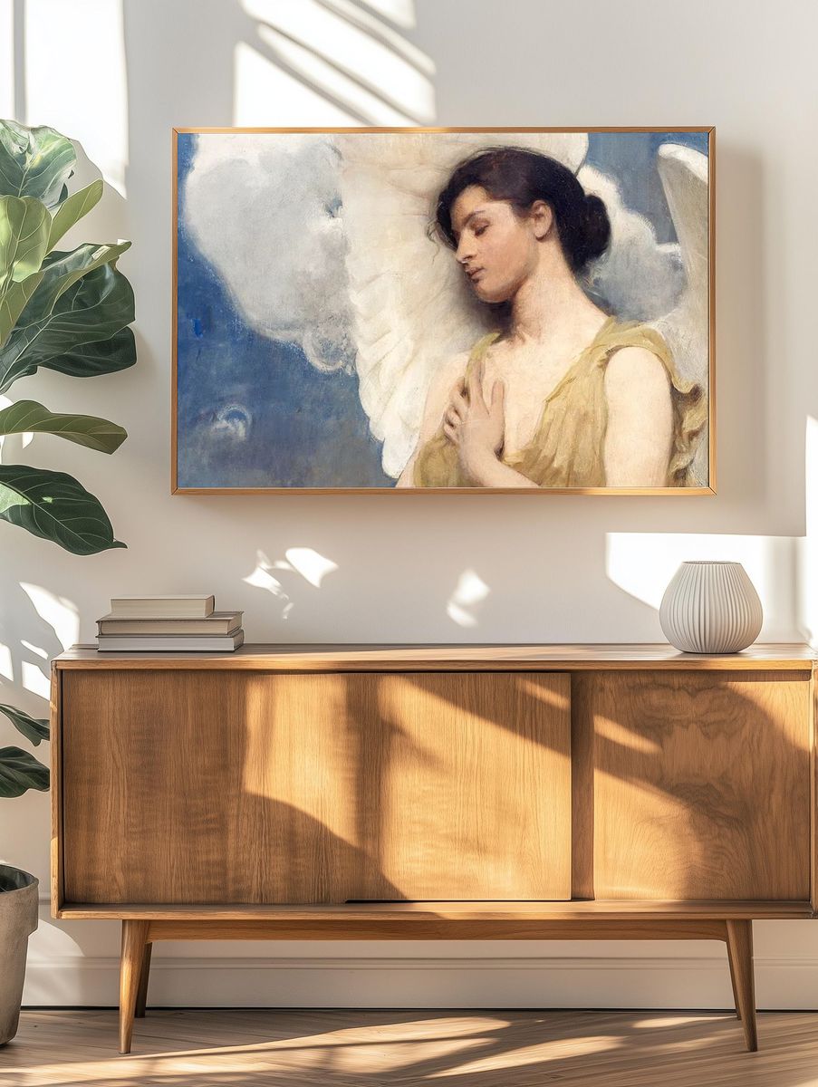 Vintage angel desktop wallpaper, background. — room view 3