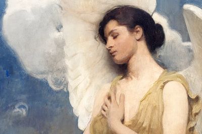 Vintage angel desktop wallpaper, background.