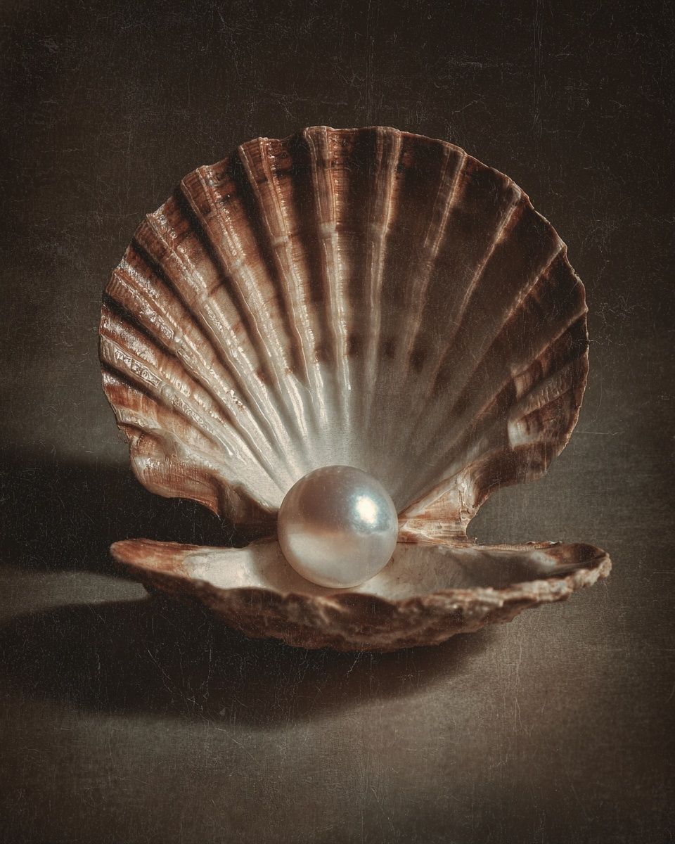 Pearl in a Shell — Fine Art Print. poster — fine-art art