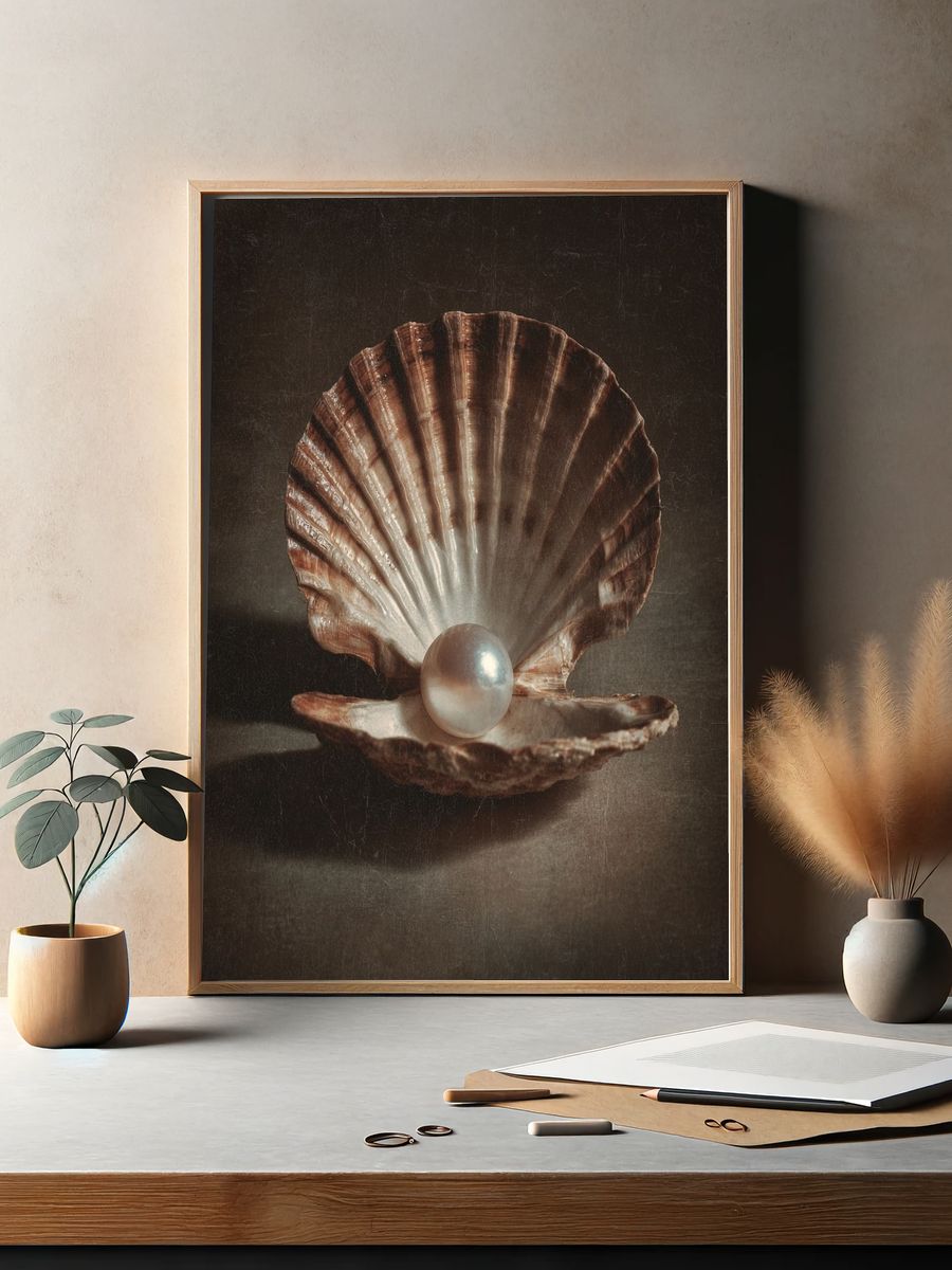 Pearl in a Shell — Fine Art Print. — room view 2