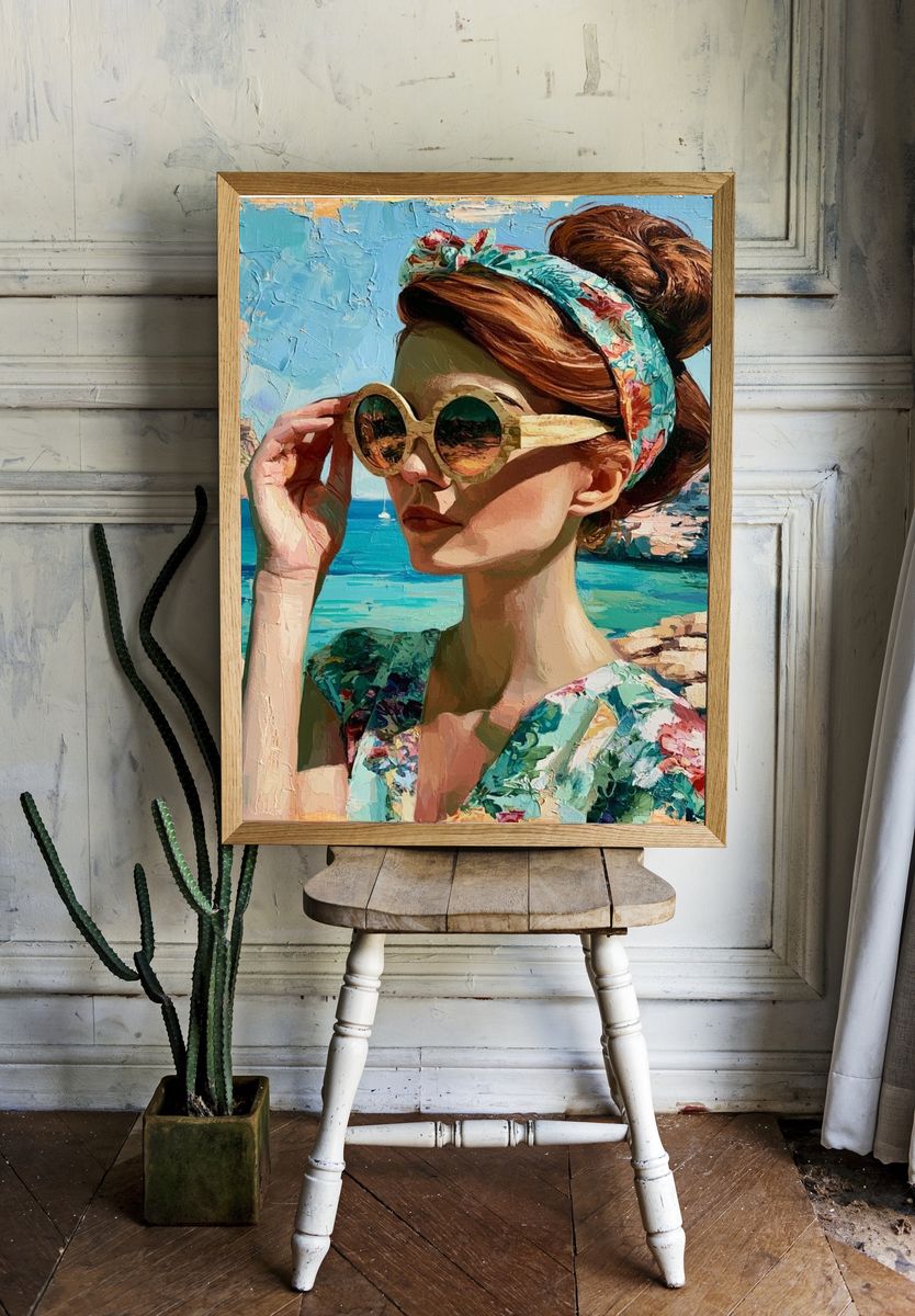 Coastal Woman Portrait Fine-Art Print. room preview