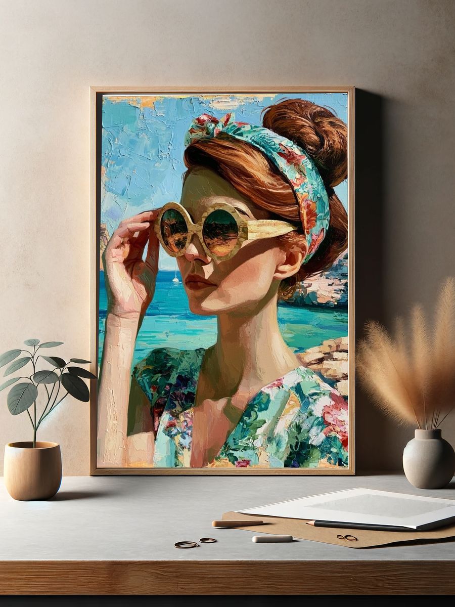 Coastal Woman Portrait Fine-Art Print. — room view 2