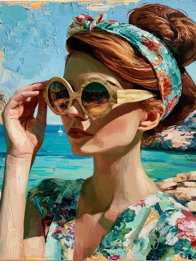 Coastal Woman Portrait Fine-Art Print. poster