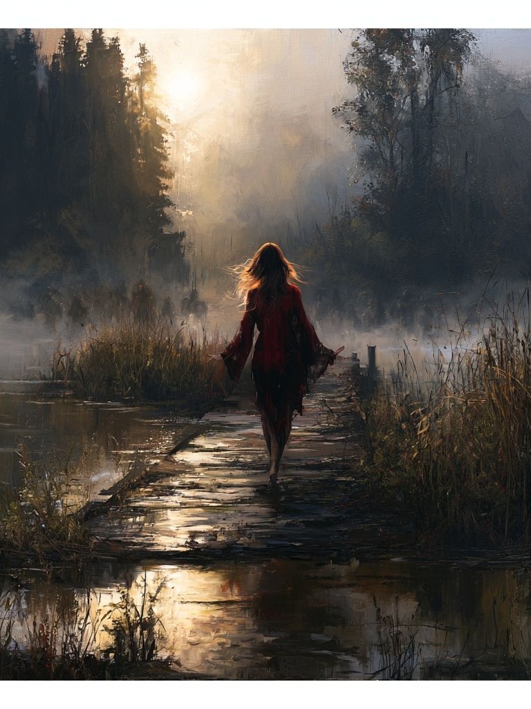 Misty Forest Walk Fine-Art Print. poster detail