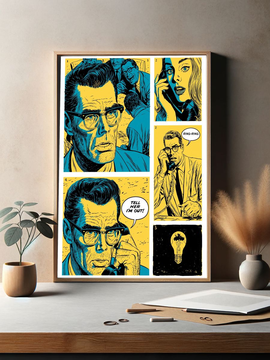 Pop Art Comic Collage Poster. — room view 2