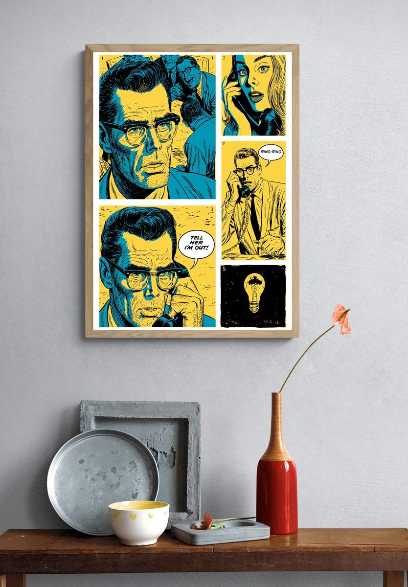Pop Art Comic Collage Poster. — room view 3