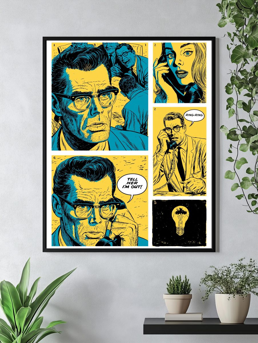 Pop Art Comic Collage Poster. — room view 4