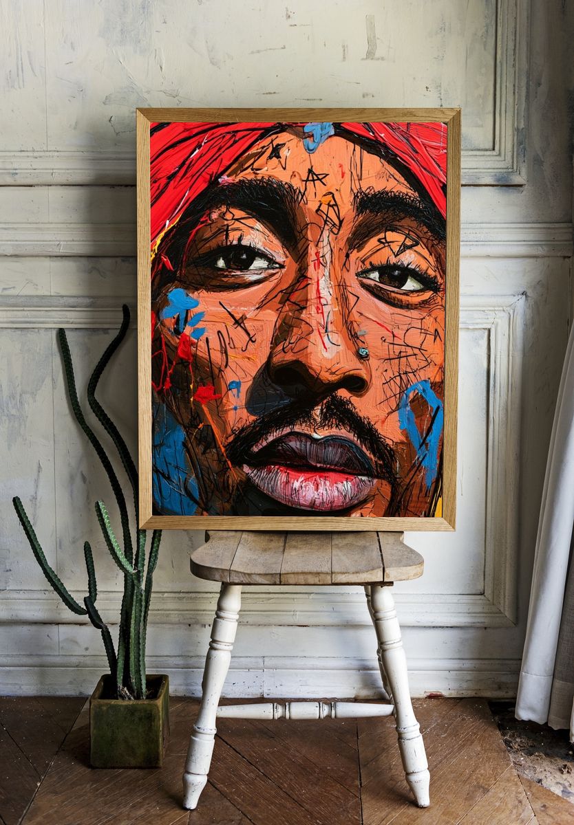 Abstract Portrait Expressionism Poster. room preview