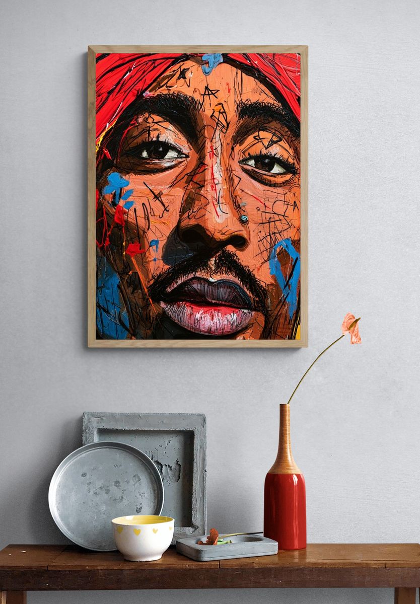Abstract Portrait Expressionism Poster. — room view 3
