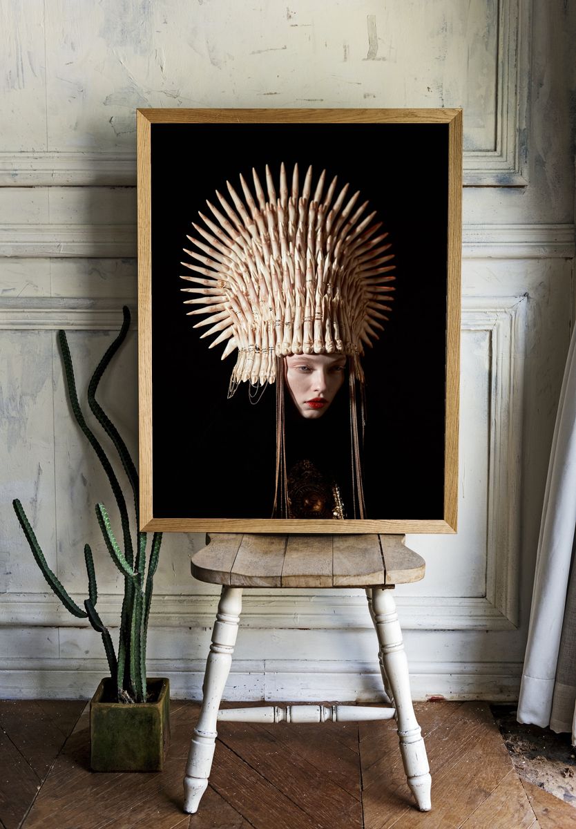 Surreal Crown Portrait Print. — room view 1