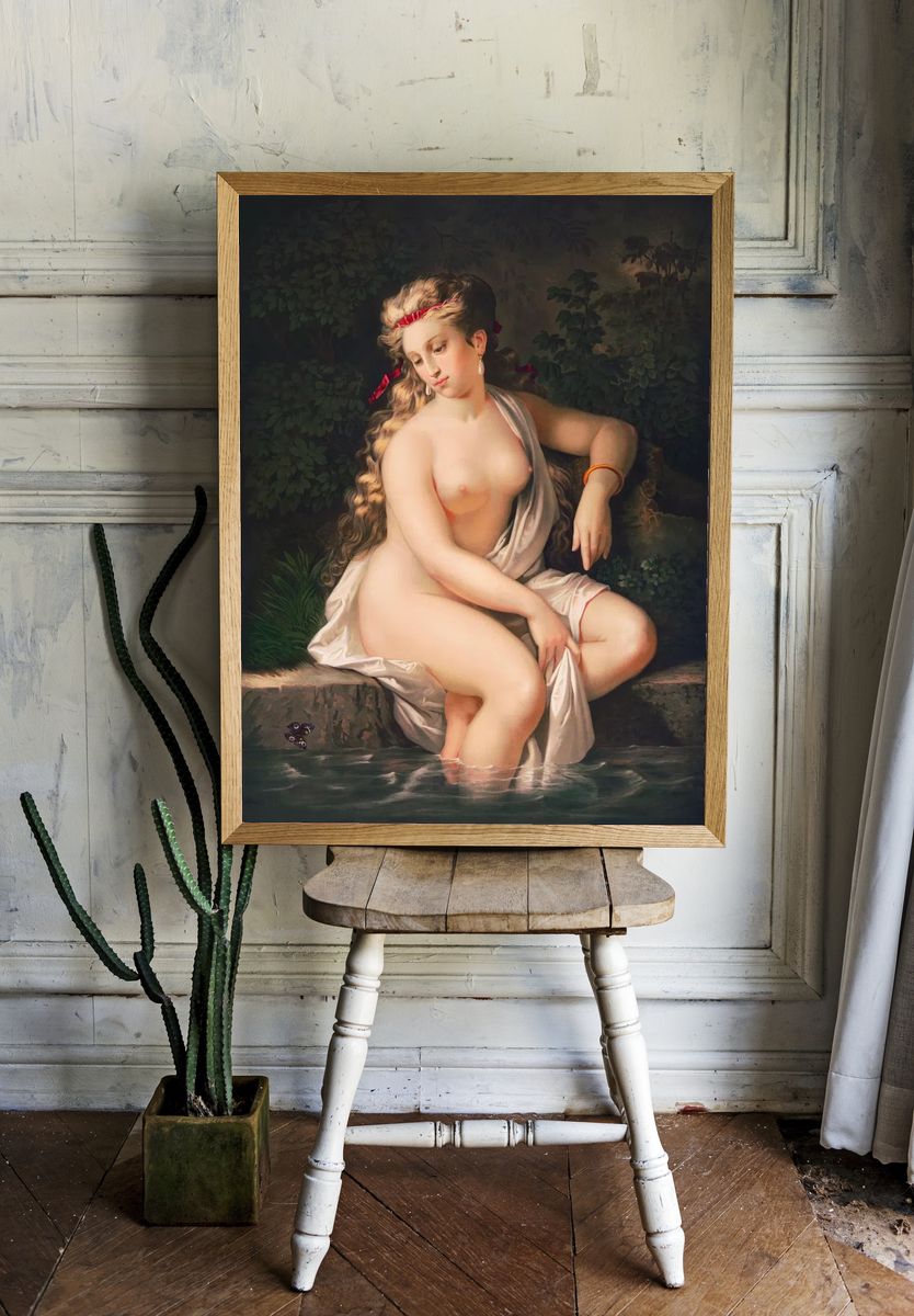 Nude Woman in Water — Fine Art Print. — room view 1